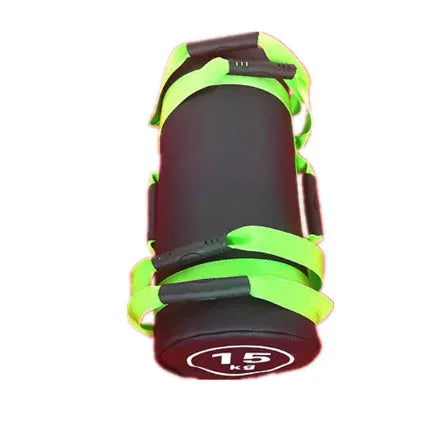 Flat white leather PVC fitness training sandbag with weight options from 5KG to 30KG