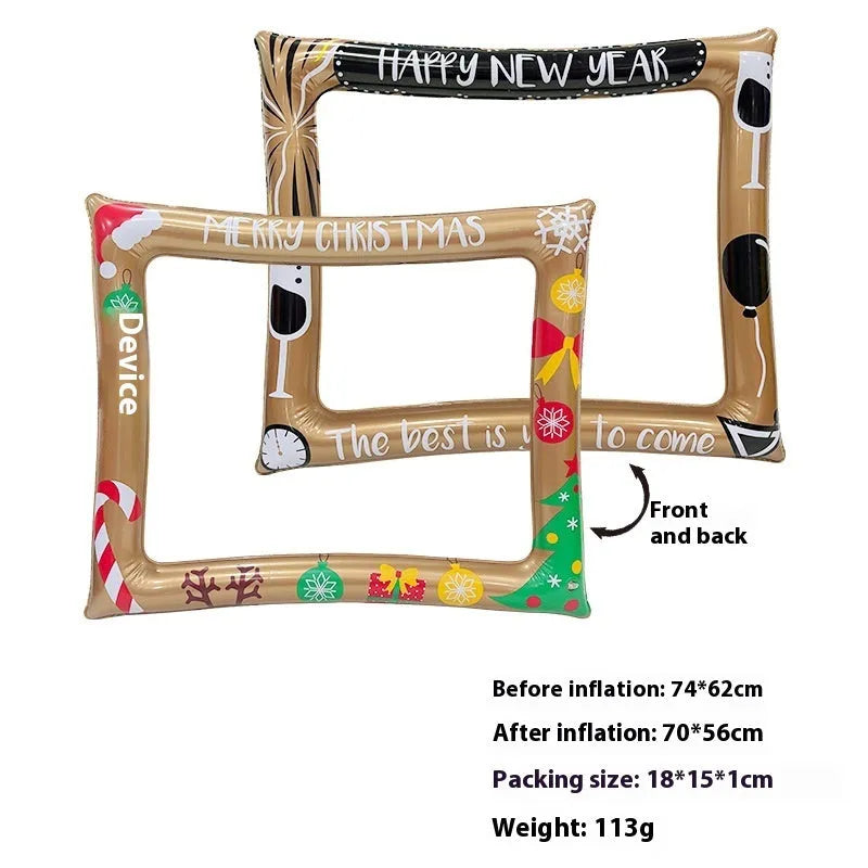 Christmas inflatable photo frame PVC prop for festive photography and youth entertainment