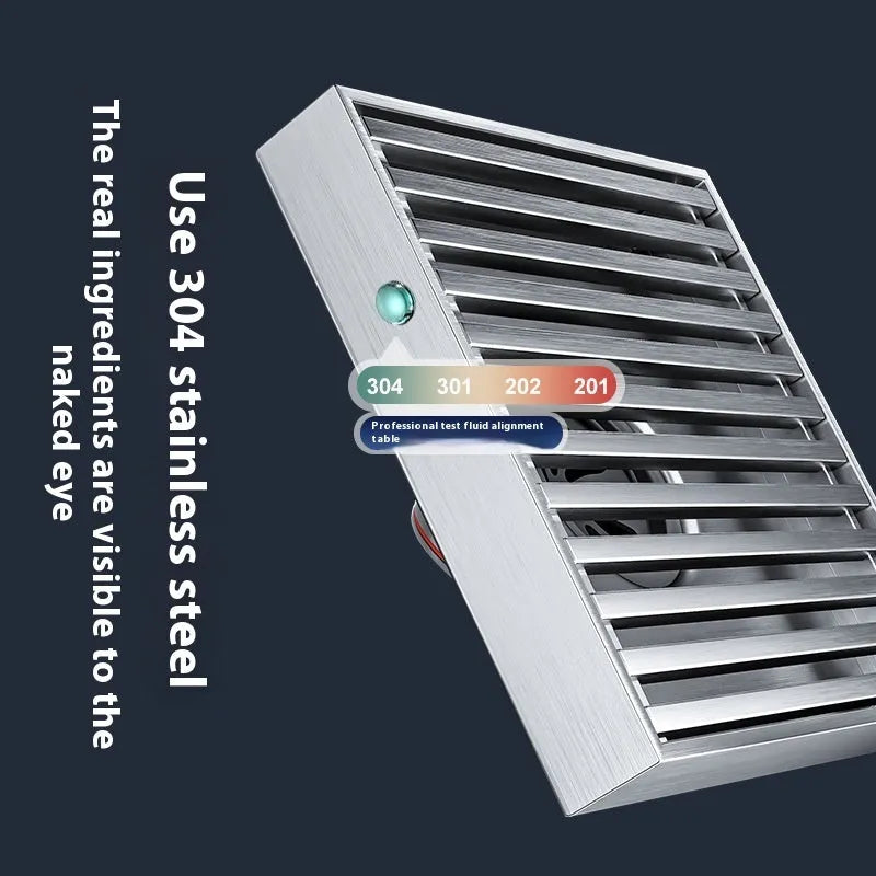 304 stainless steel courtyard deodorant floor drain with gun grey finish, 15x15cm dimensions