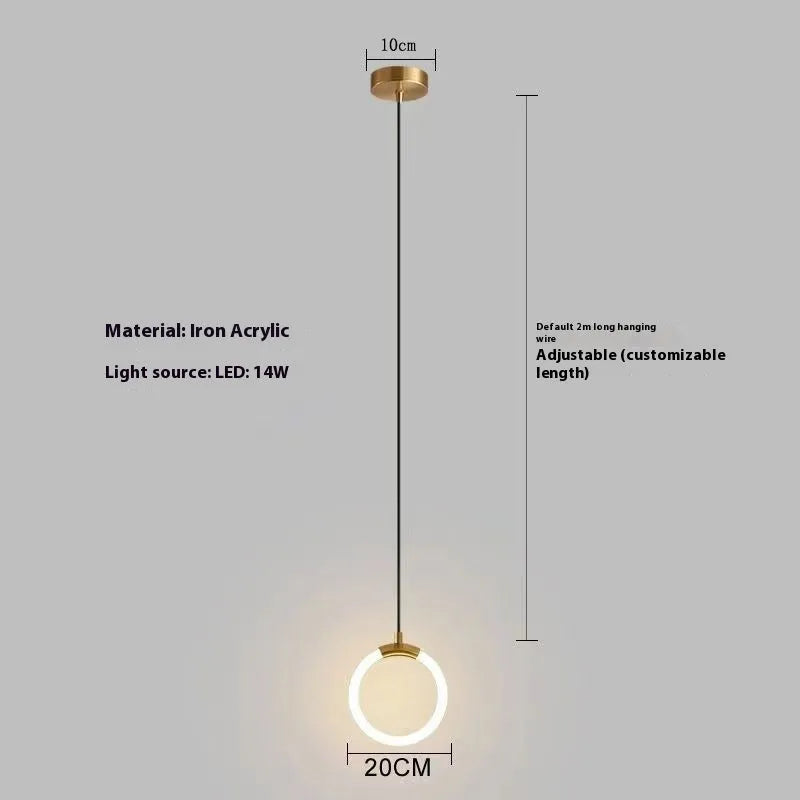 Nordic minimalist U-shaped pendant light with brushed nickel finish and tri-colour dimming for bedroom ceilings