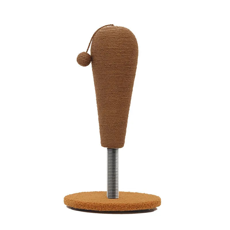 Cat scratching post with hemp rope texture and removable self-grooming component in large and small sizes