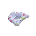 White U-shaped inflatable pool float with LED lights illuminated on water