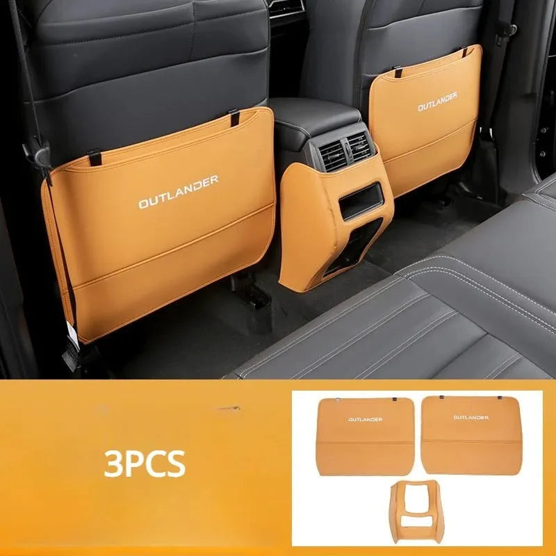 Three leather anti-kick pads for 2023 Outlander seat armrest and centre console protection