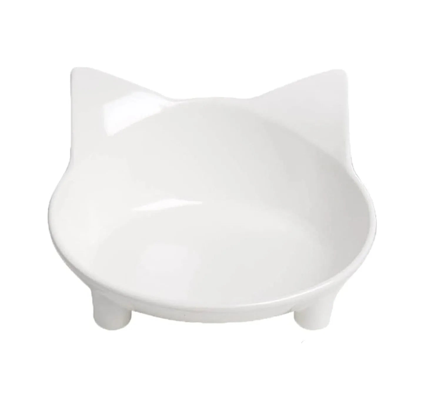 Set of four shallow black pet bowls with non-slip rubber bases for cats and small dogs