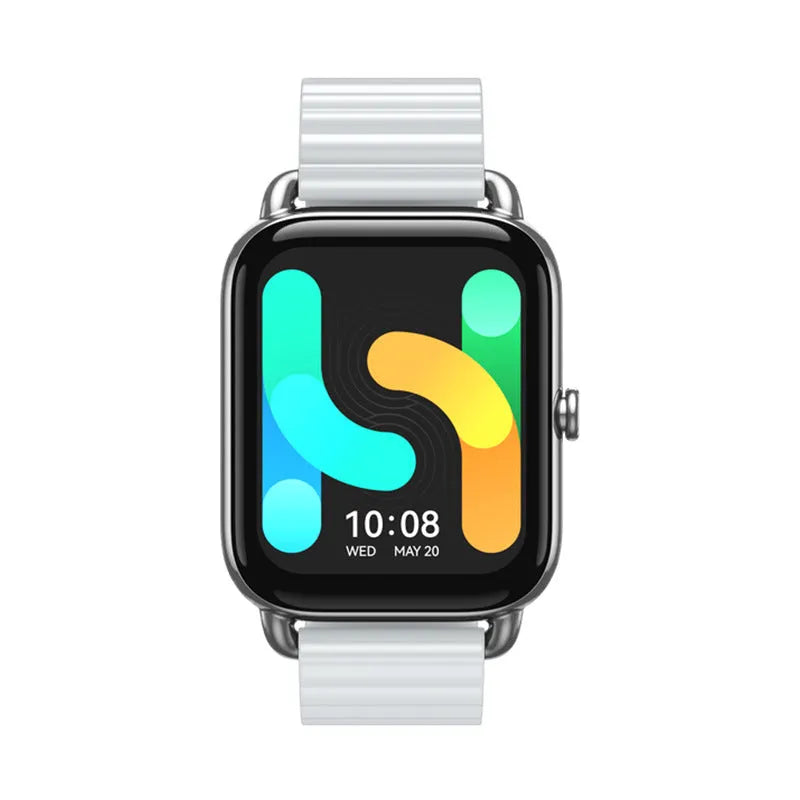 HAYLOU RS4 Plus smartwatch in Black, Champagne, or Silver with AMOLED display on wrist