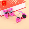 Soft sole cloth dog shoes showing multiple colour options including fleece-lined and monkey print designs