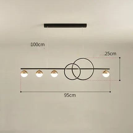 Rectangular aluminium ceiling light in Nordic design with remote control, available in black or gold finish