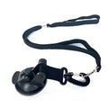 Pet bathing restraint kit with suction cups, traction rope, and handcuffs in black or blue.