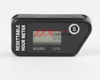 Black waterproof maintenance timer with LCD display for outdoor power equipment service scheduling
