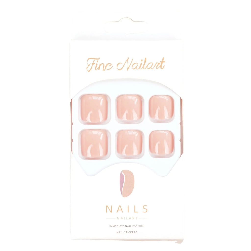 Skin colour artificial toenail stickers with adhesive glue for nail enhancement