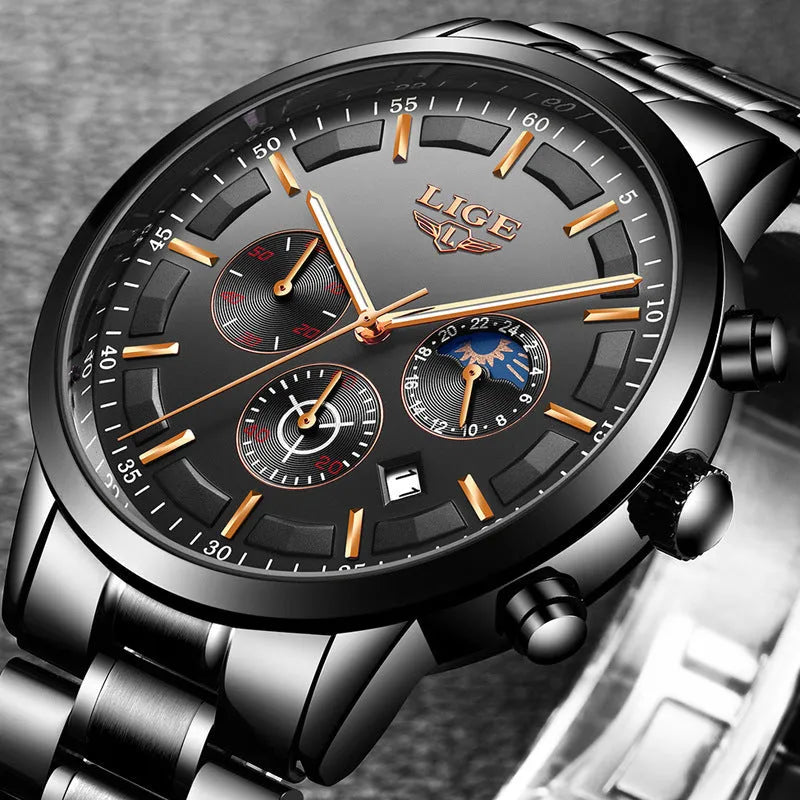 Men's waterproof quartz sports watch in multiple colour options with 12mm thickness