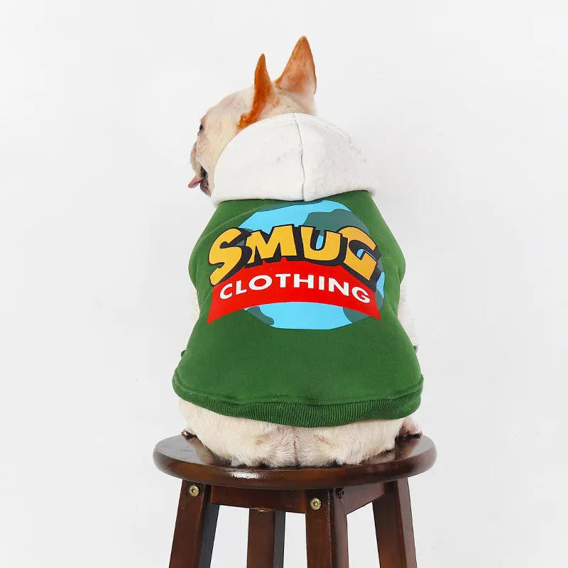Green cotton dog coat for large breeds shown in sizes from L to 4XL for winter wear