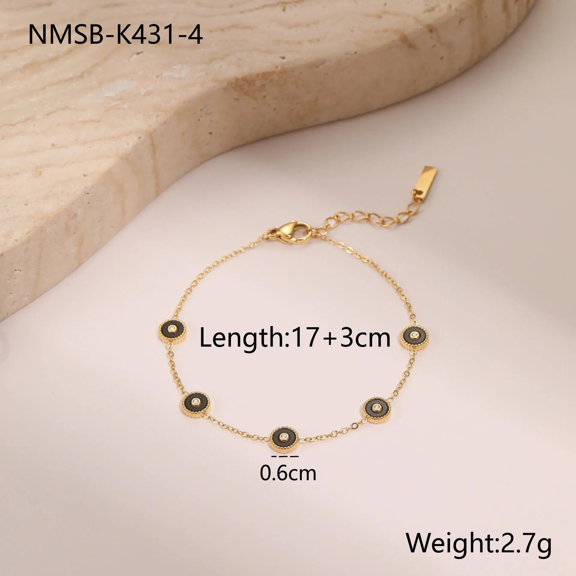 Women's geometric fritillary pattern bracelet and necklace set with 18K gold plating over stainless steel