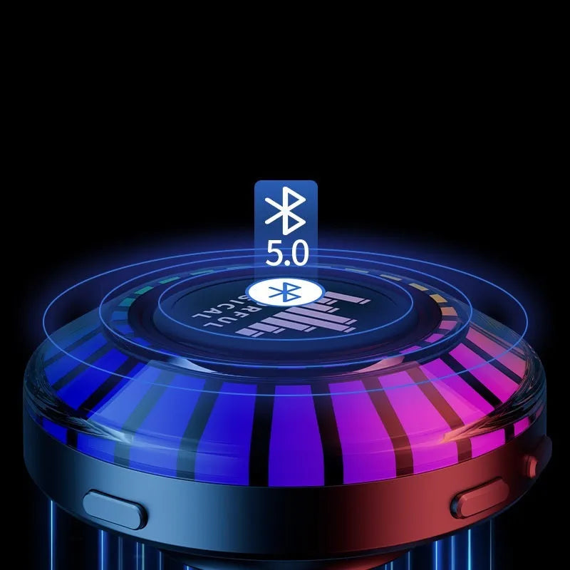 Compact voice control Bluetooth LED atmosphere lamp projecting polar light with stereo sound
