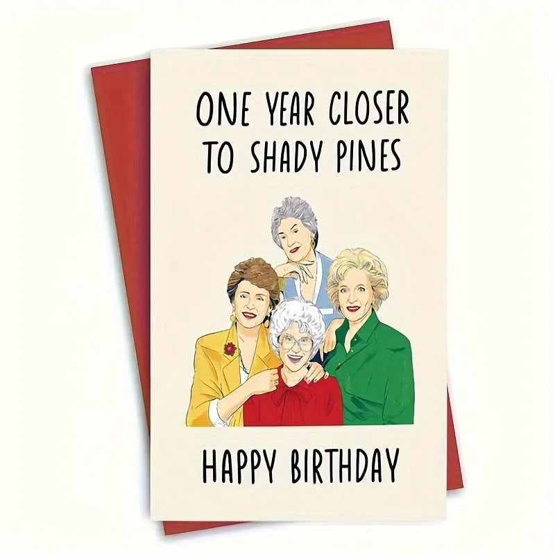 Simple modern birthday greeting card with a choice of coloured or Kraft paper envelopes.