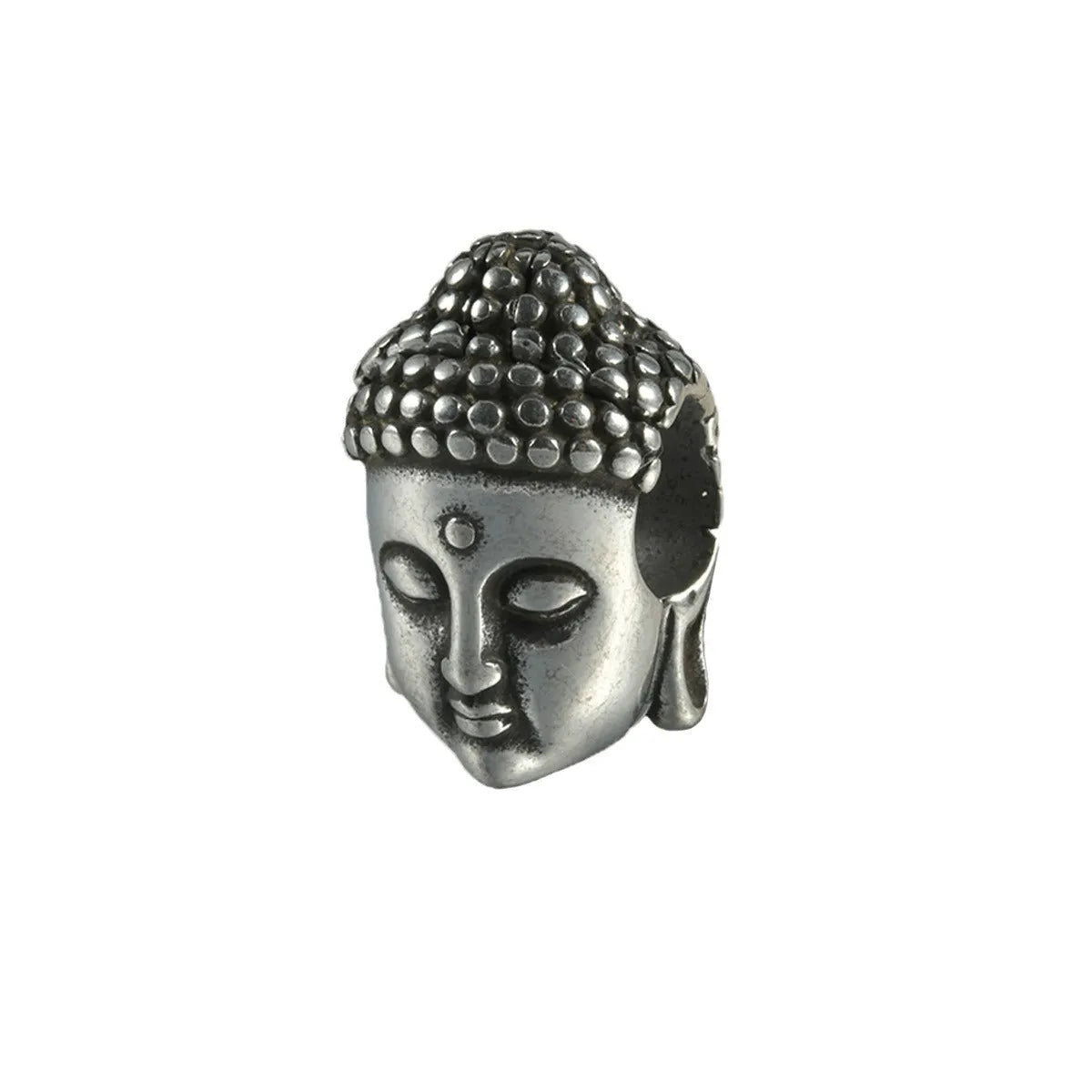 Stainless steel hollow geometric skull Buddha earrings for auricle piercing in electroplated colours