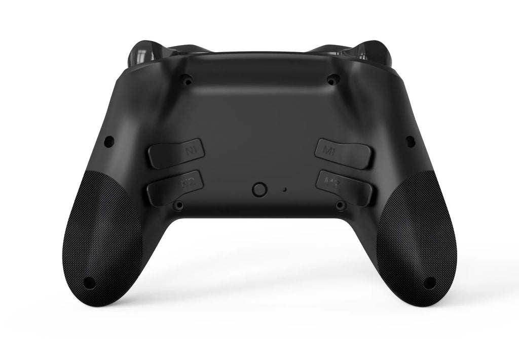 Black wireless game controller with leather pattern texture for Nintendo Switch and mobile phones.