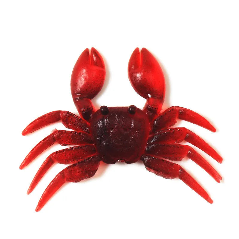 8cm PVC crab fishing lure artificial bait in red and brown colour options