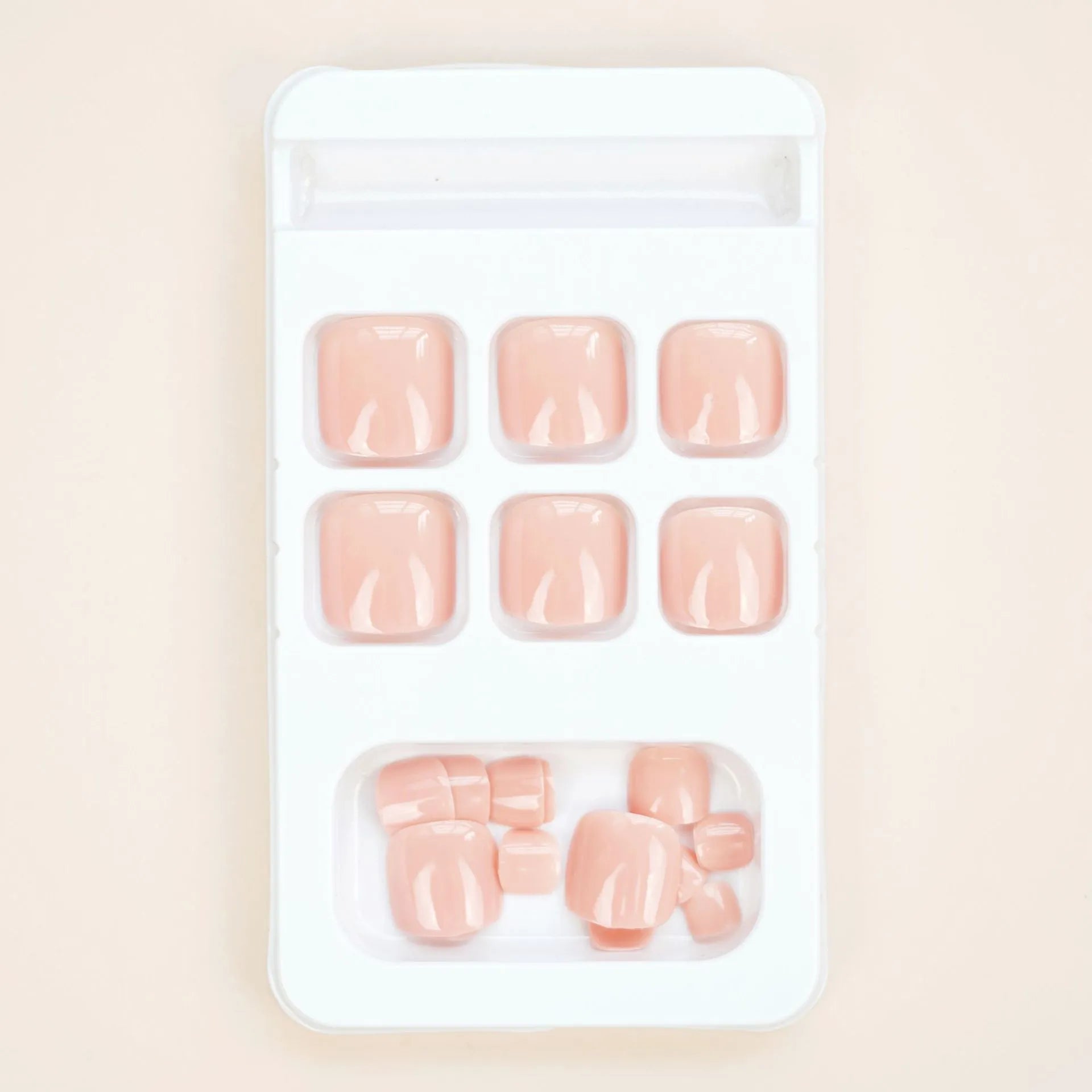 Skin colour artificial toenail stickers with adhesive glue for nail enhancement