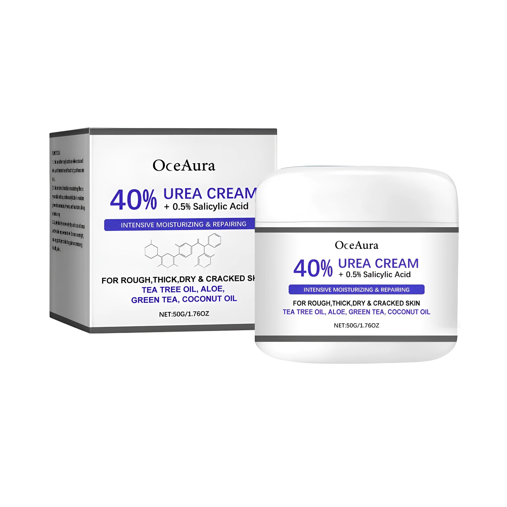 50g tub of anti-cracking hand and foot cream with urea and salicylic acid