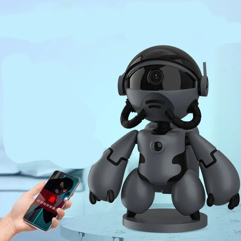 White space robot monitor camera with 1080P night vision and wifi connectivity for home security
