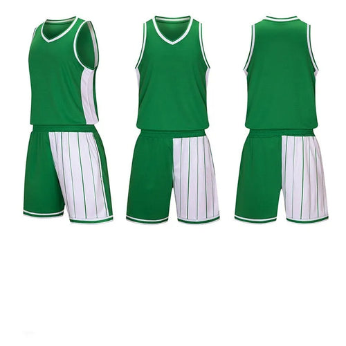 Men's quick-drying basketball training suit in polyester with top and shorts set