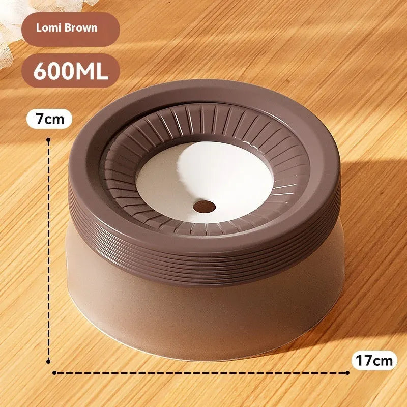 Pet suspension water bowl in blue, green or brown with non-wet mouth design for dogs and cats