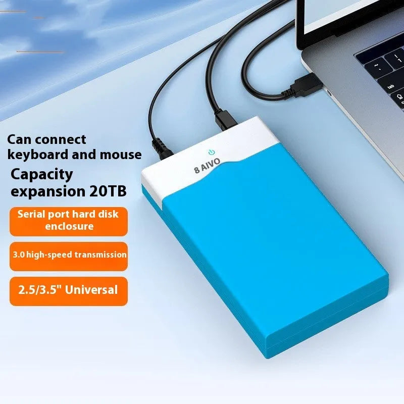 3.5-inch USB 3.0 SATA hard disk box enclosure in ABS plastic with sliding cover design