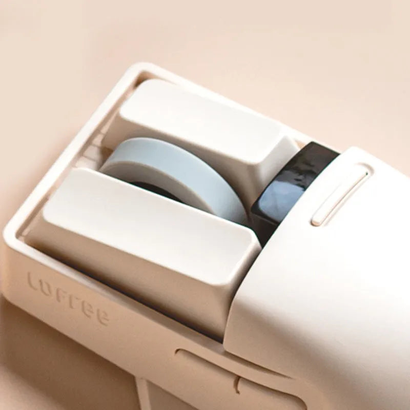 Tofu coloured wireless computer mouse with ergonomic right-handed design showing multiple buttons