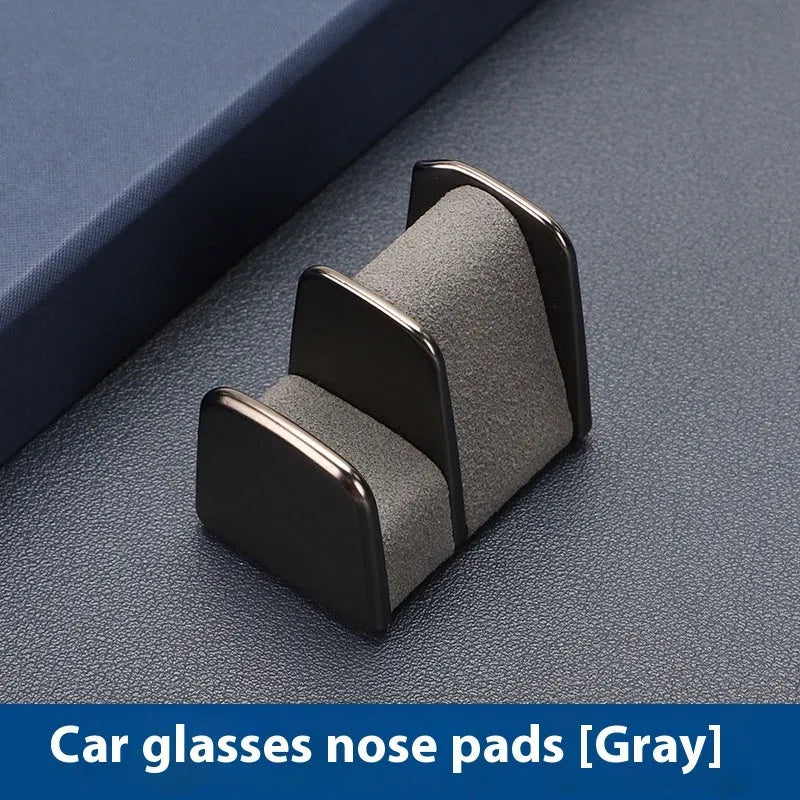Car dashboard glasses clip nose pad in zinc alloy leather with compact 3.7cm dimensions