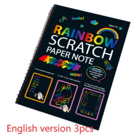 Large children's DIY scratch art paper for creative painting activities measuring 26cm by 19cm