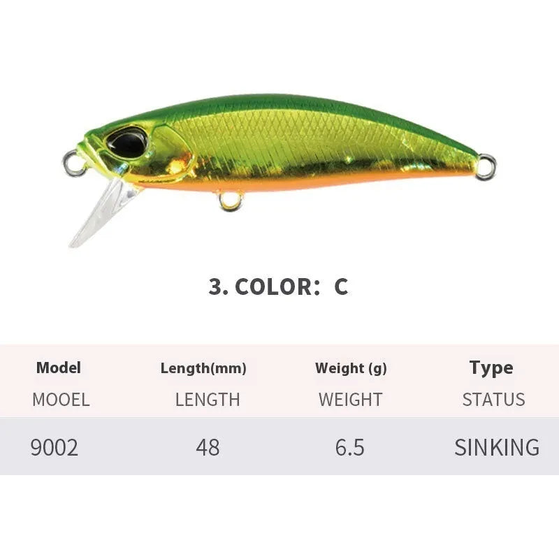 Tossing Japanese 48mm soft plastic mino fishing lure for mandarin fish and snakehead.