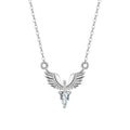 925 silver eagle pendant necklace with adjustable O-ring chain in white gold or yellow gold finish