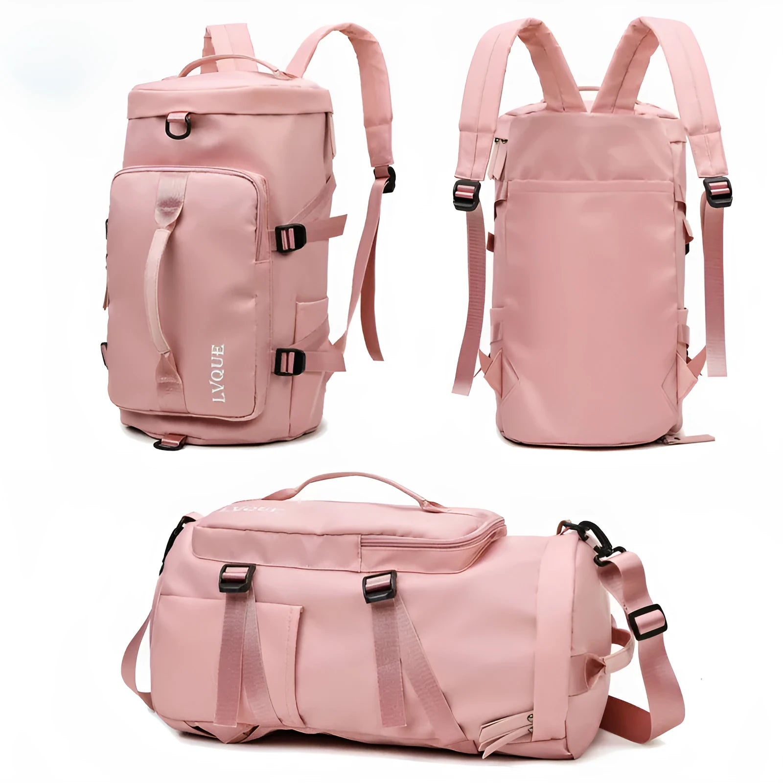 Waterproof nylon gym backpack with separate shoe compartment and combination lock in multiple colour options