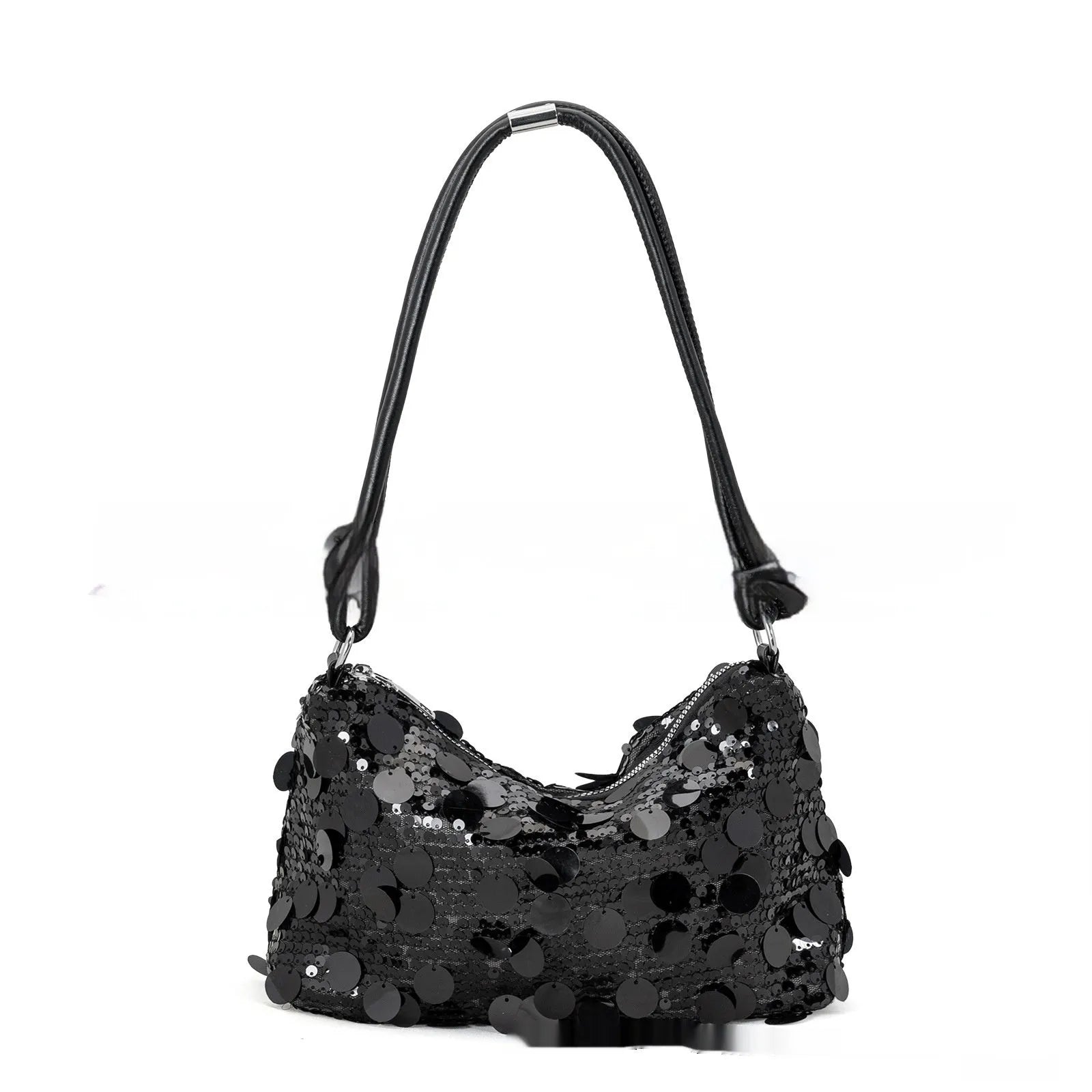 Women's underarm summer crossbody bag in black with sandwich pocket design and single shoulder strap