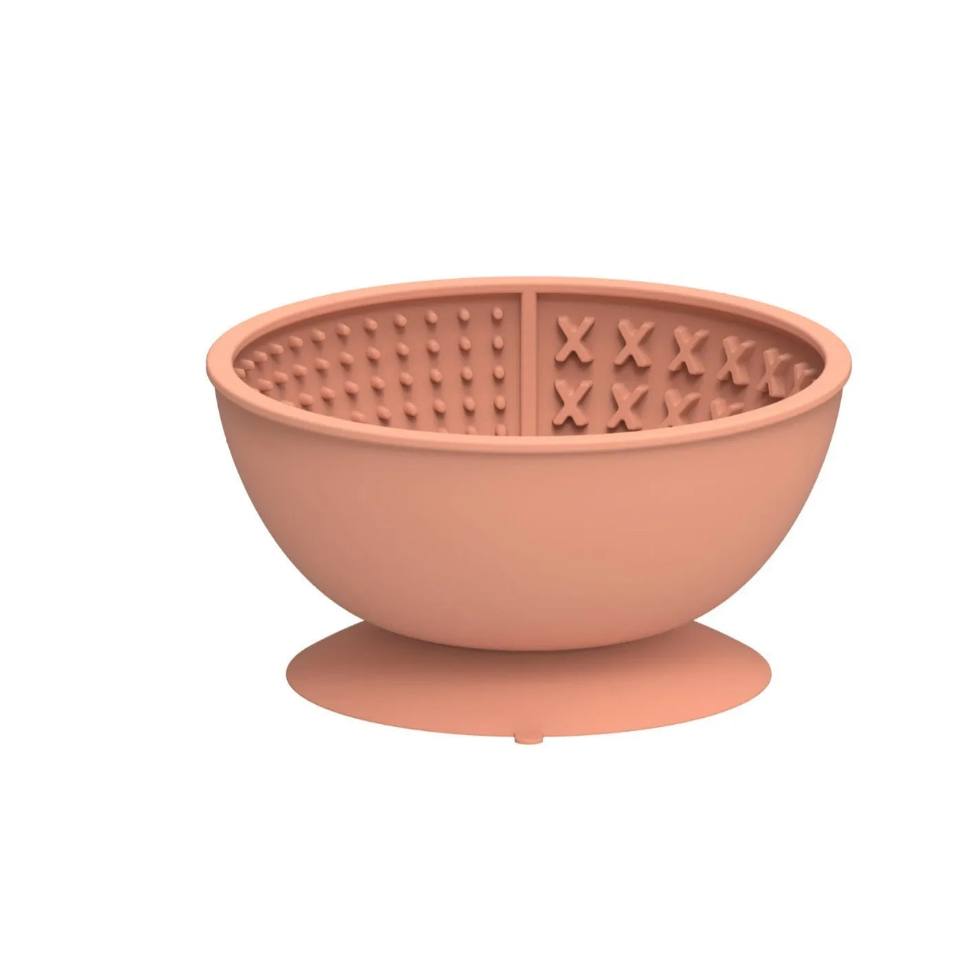 Cyan silicone pet licking mat bowl with textured surface and suction cup base for slow feeding.