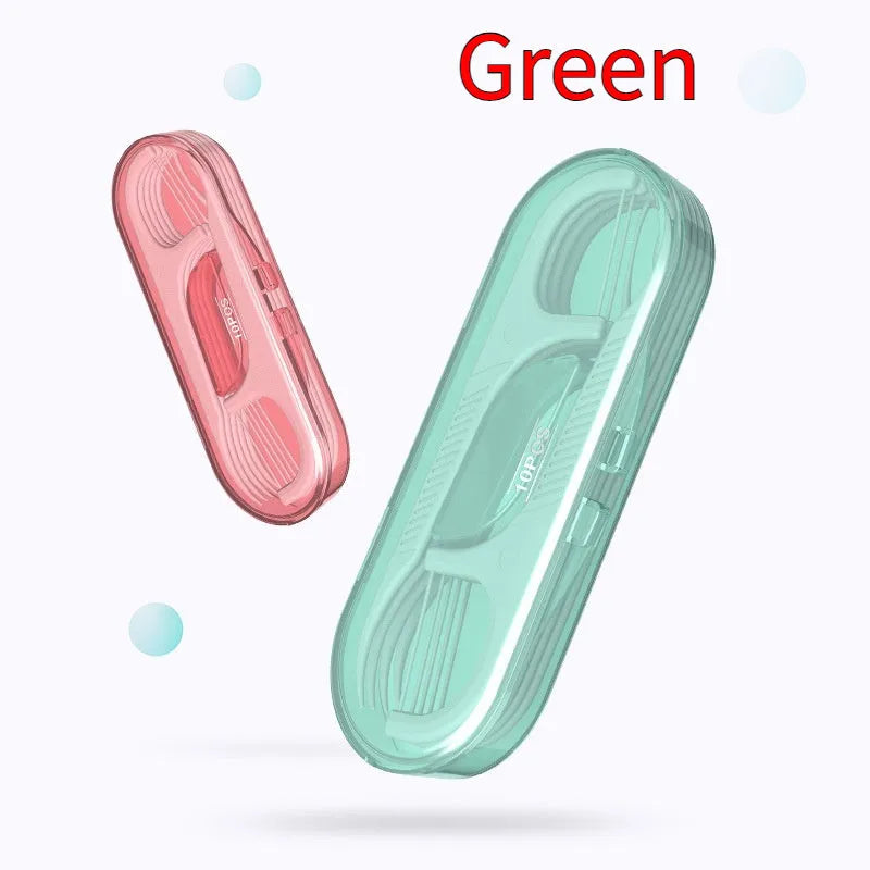 Disposable dental floss in portable bag packaging with independent single packs