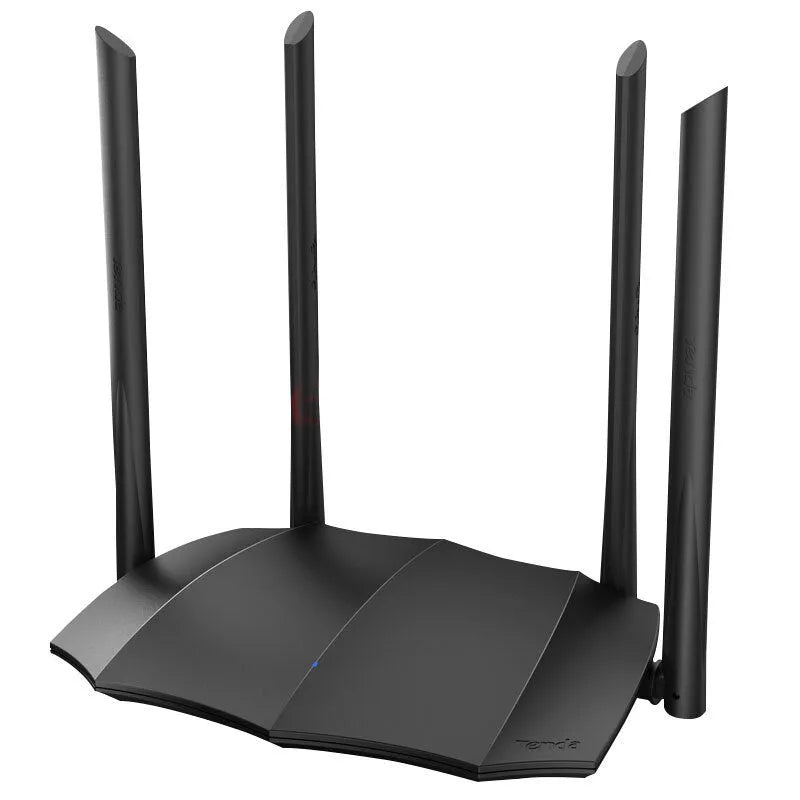Dual-band wireless router with gigabit ports and 5G support, compact 365mm design
