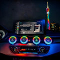 Car air outlet aromatherapy with RGB lighting and essential oil reservoir