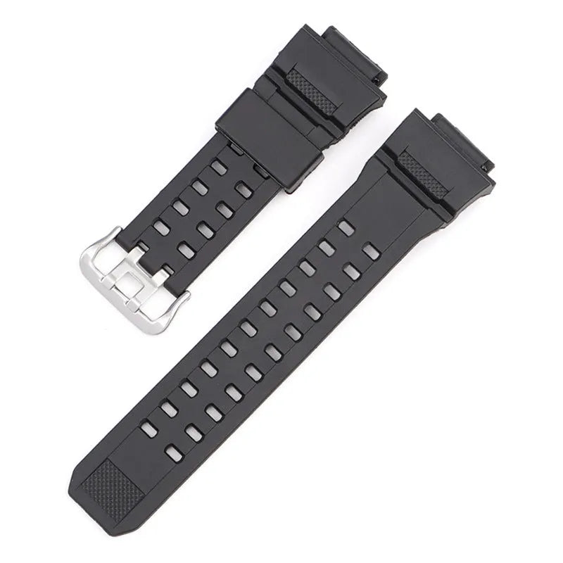 Camouflage TPU watch strap with silver buckle in various colour options