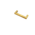 Stainless steel square pipe cabinet door handle in a brushed finish.