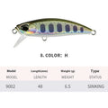 Tossing Japanese 48mm soft plastic mino fishing lure for mandarin fish and snakehead.