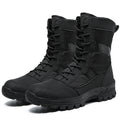Men's black and camouflage high-top sports shoes with mesh construction in extended sizes