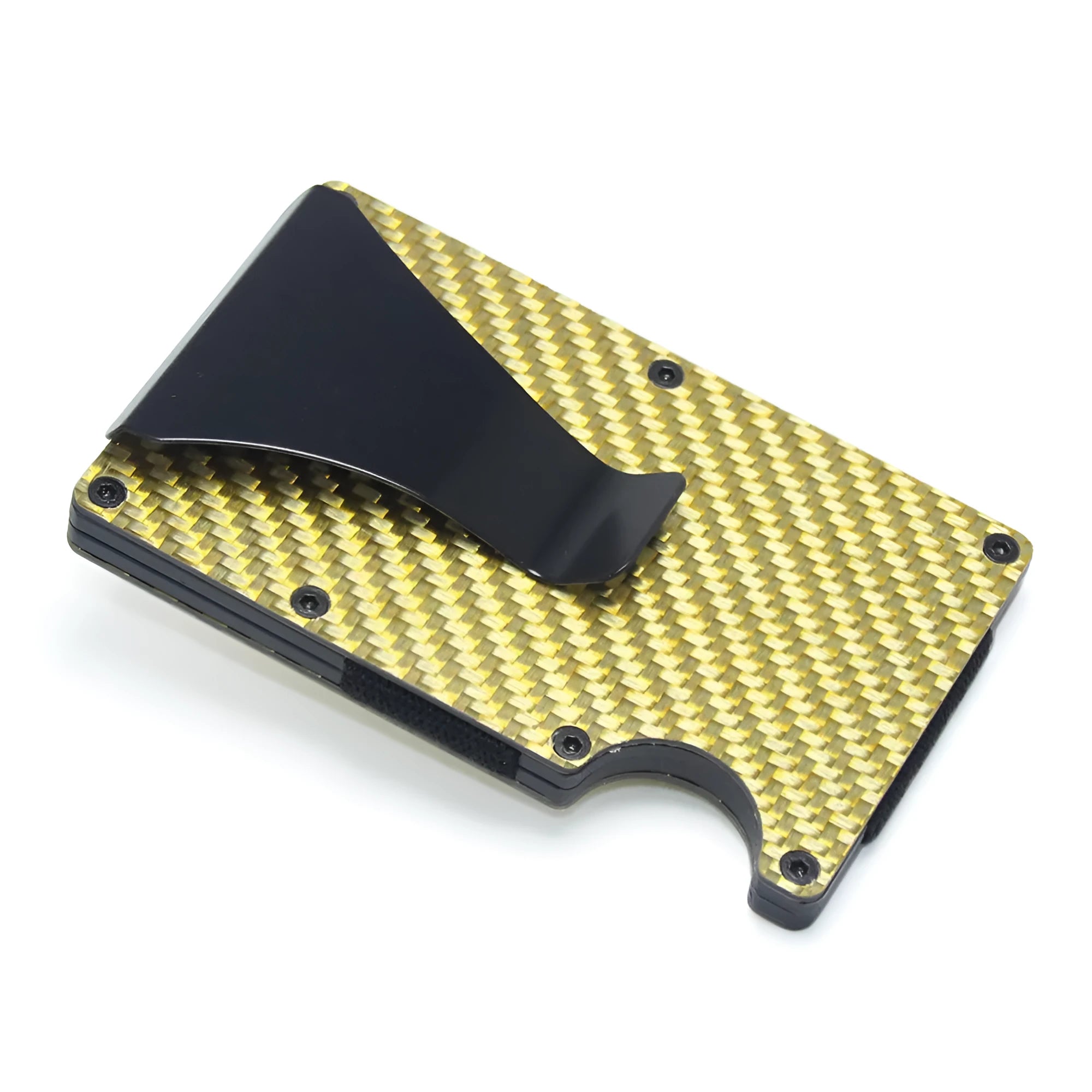 Carbon fibre card holder wallet with geometric design in multiple finish options