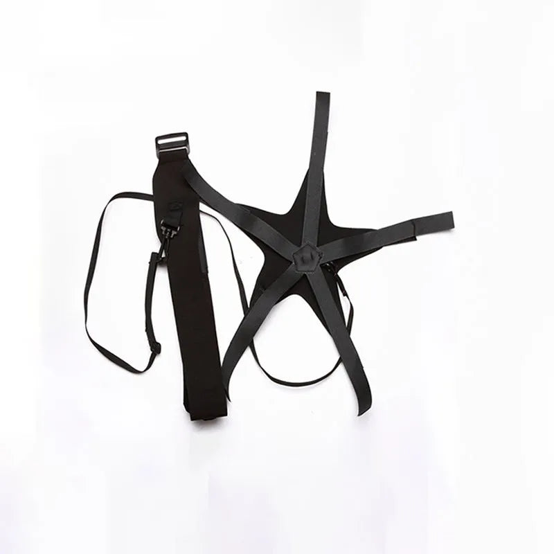 Black football juggling belt with rotating mechanism and 2 metre static length for foot skill training
