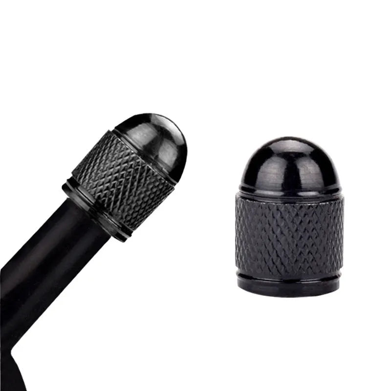 Aluminium mountain bike tyre valve cap in five colour options with screw fitting