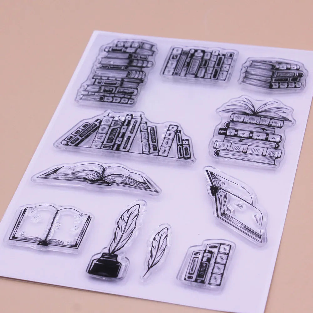 11 by 16cm transparent silicone craft stamp with a raised seal pattern on a white background.