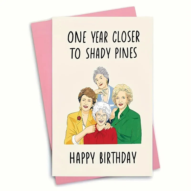 Simple modern birthday greeting card with a choice of coloured or Kraft paper envelopes.