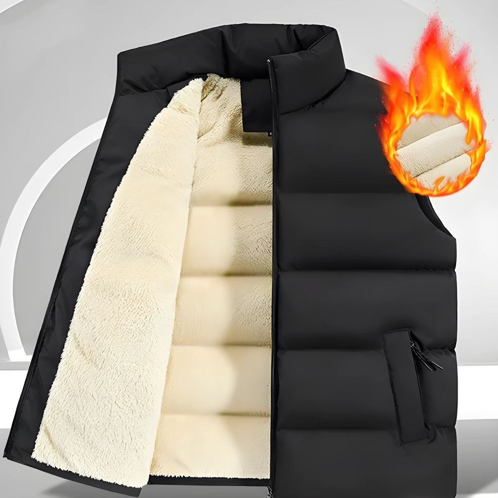 Men's striped lambswool vest waistcoat in black, dark blue or red for autumn winter wear