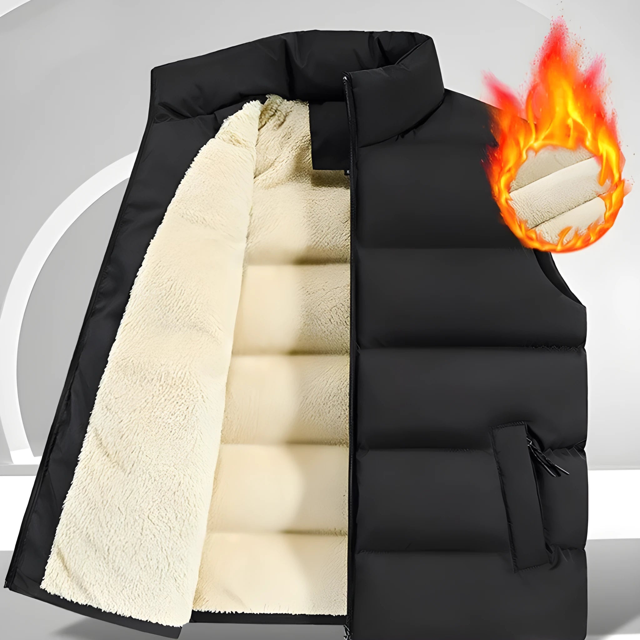 Men's striped lambswool vest waistcoat in black, dark blue or red for autumn winter wear